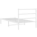 vidaXL Cadre de lit métal avec tête de lit blanc 100x200 cm