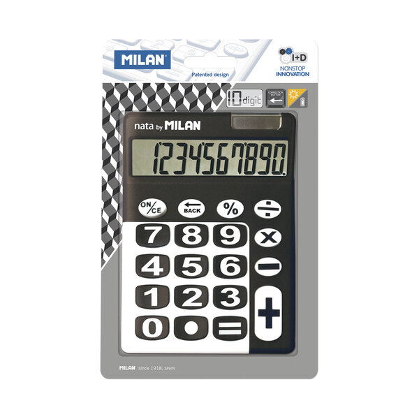 Calculatrice noire 10 chiffres grandes touches