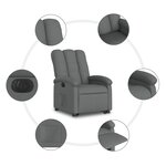 vidaXL Fauteuil inclinable électrique gris foncé tissu