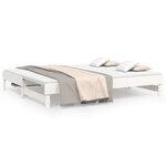 vidaXL Lit coulissant Blanc 2x(100x200) cm Bois de pin massif
