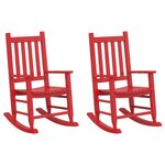 vidaXL Chaises à bascule enfants lot de 2 rouge bois peuplier massif