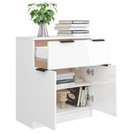 vidaXL Buffet Blanc brillant 60x30x70 cm Bois d'ingénierie