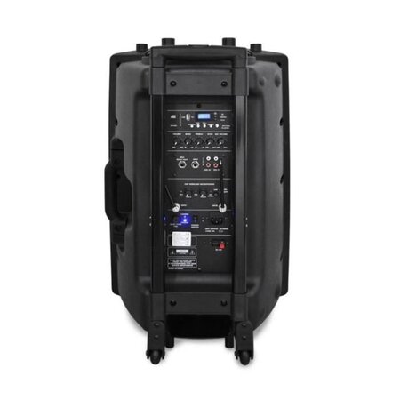 IBIZA PORT15VHF-MKII - Systeme enceinte de sonorisation portable autonome  15”/38CM AVEC USB, Bluetooth et 2 micros VHF - La Poste