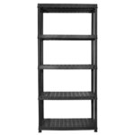 vidaXL Étagère de rangement à 5 niveaux Noir 91 5x45 7x185cm Plastique