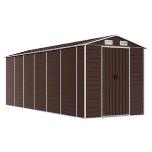 vidaXL Abri de jardin marron 191x555x198 cm acier galvanisé