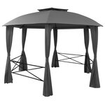 vidaXL Chapiteau tente de jardin avec rideaux Hexagonal 360 x 265 cm