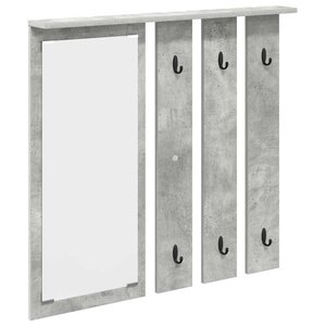 vidaXL Porte-manteau mural avec étagère Gris béton 84 x 10 x 80 cm
