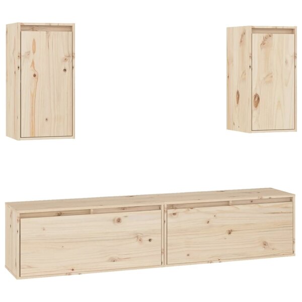 vidaXL Meubles TV 4 Pièces Bois massif de pin