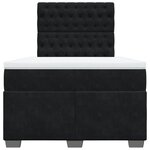 vidaXL Sommier à lattes de lit avec matelas noir 120x190 cm velours