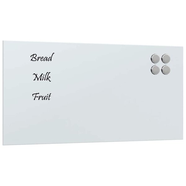 vidaXL Tableau noir magnétique mural Blanc 80x40 cm Verre trempé