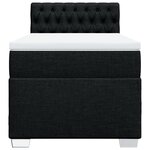 vidaXL Sommier à lattes de lit avec matelas Noir 90x200 cm Tissu
