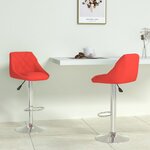 vidaXL Tabourets de bar lot de 2 rouge similicuir