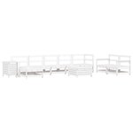 vidaXL Salon de jardin 10 Pièces blanc bois de pin massif