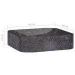 vidaXL Lavabo Noir 40x40x10 cm Marbre