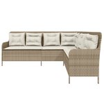 vidaXL Canapé de jardin avec coussins forme de L beige résine tressée