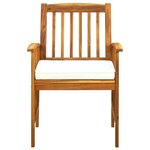 vidaXL Ensemble à manger de jardin 7 Pièces avec coussins Acacia solide