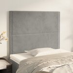 vidaXL Têtes de lit 2 Pièces Gris clair 80x5x78/88 cm Velours