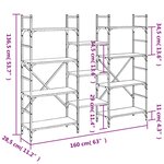 vidaXL Bibliothèque chêne marron 160x28 5x136 5 cm bois d'ingénierie