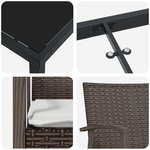 vidaXL Set de salle à manger de jardin 7 pièces avec coussins en poly rotin marron