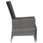vidaXL Chaise inclinable de jardin avec coussins Résine tressée Gris