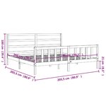 vidaXL Cadre de lit avec tête de lit gris 200x200 cm bois massif