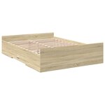 vidaXL Cadre de lit et tiroirs chêne sonoma 120x200 cm bois ingénierie