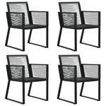 vidaXL Ensemble à manger de jardin 5 Pièces Noir Rotin PVC