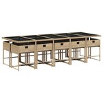 vidaXL Ensemble à manger de jardin et coussins 11 Pièces mélange beige