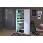 Armoire à chaussures SHoeS - chêne et Steam noir - 2 portes + 1 tiroir - 110 x 186 x 33 cm - 20 paires