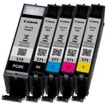 Canon pack cartouches ink cli-571 (cyan  magenta  jaune  noir photo) sans blister sécurisé