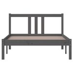 vidaXL Cadre de lit Gris Bois massif 100x200 cm