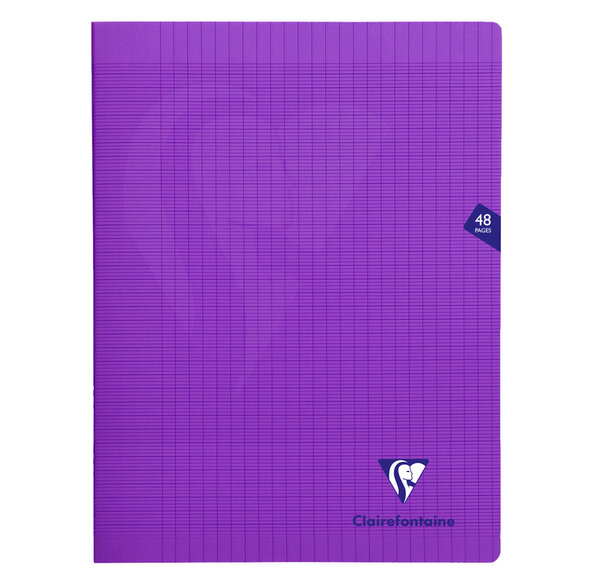 Cahier MIMESYS Piqué Polypro 24 x 32 cm 48 pages 90g Séyès Violet CLAIREFONTAINE