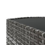 vidaXL Salon de jardin 3 Pièces avec coussins Gris Résine tressée