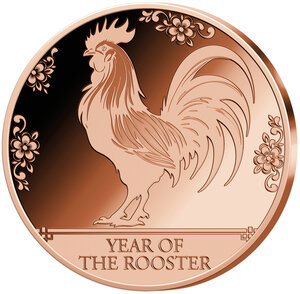 Monnaie YEAR OF THE ROOSTER Chinese Zodiac Signs 1 Oz Cuivre 20 Francs Gabon (PRÉCOMMANDE)