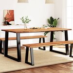 vidaXL Table à manger 180x90x75 cm bois d'acacia solide à bord vif