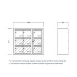 Bloc collectif Leabox  3x3  grade 3  simple face  intérieur  fixation murale  gris poussière ral 7037 finition brillante