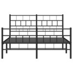 vidaXL Cadre de lit métal avec tête de lit/pied de lit noir 140x190 cm