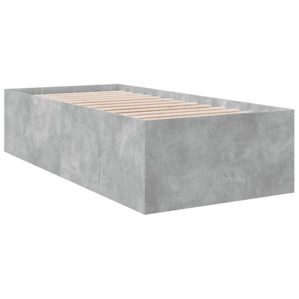 vidaXL Cadre de lit gris béton 100x200 cm bois d'ingénierie