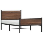 vidaXL Cadre de lit métal avec tête de lit et pied de lit 100x190 cm