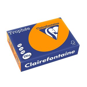 Ramette 250 Feuilles Papier 210g A4 210x297 mm Certifié FSC orange vif CLAIREFONTAINE