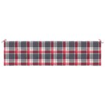 vidaXL Coussin de banc de jardin motif à carreaux rouges 200x50x4 cm