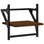vidaXL Étagères murales avec barres 2 Pièces chêne marron 30x25x30 cm