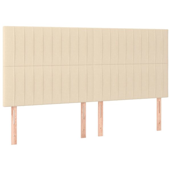 vidaXL Têtes de lit 4 Pièces Crème 90x5x78/88 cm Tissu