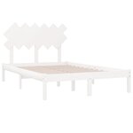 vidaXL Cadre de lit Blanc 120x190 cm Petit double Bois massif