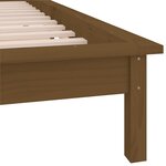 vidaXL Cadre de lit à LED marron miel 90x200 cm bois massif