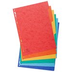 Intercalaires Carte Lustrée 225g 6 Positions - A4 - Couleurs Assorties - X 50 - Exacompta