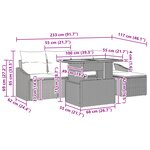 vidaXL Ensemble de salle à manger de jardin 6 pièces avec coussins Beige en rattan poly acacia