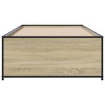 vidaXL Cadre de lit chêne sonoma 100x200 cm bois d'ingénierie et métal