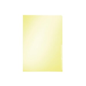 paquet de 100 pochettes coin Premium, format A4, PVC, jaune, 0,15 mm LEITZ