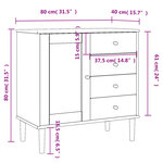 vidaXL Buffet SENJA aspect rotin blanc 80x40x80 cm bois massif de pin